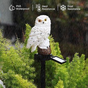 Resin Owl Solar Powered Lights